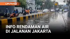 Sebagian ruas Jalan Gunung Sahari Raya, Pademangan, Jakarta Utara, masih tergenang air hingga Selasa pagi.