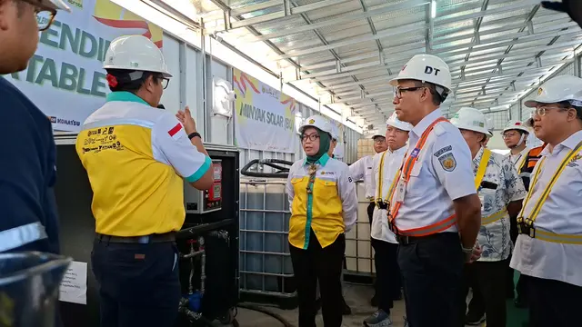 Seremoni proses uji coba biodiesel B50 sebagai bahan bakar kereta api. (Liputan6.com/Arief)