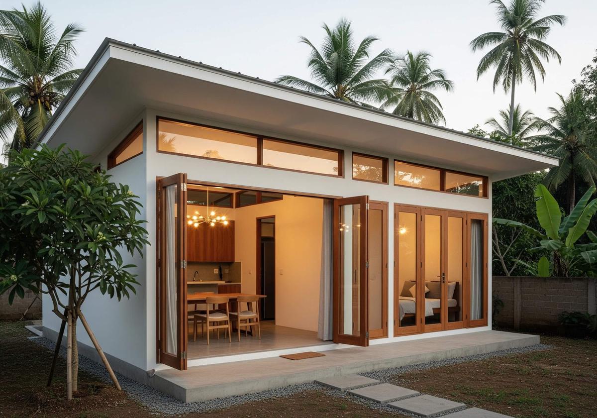 model rumah minimalis di desa dengan atap datar ala rumah modern