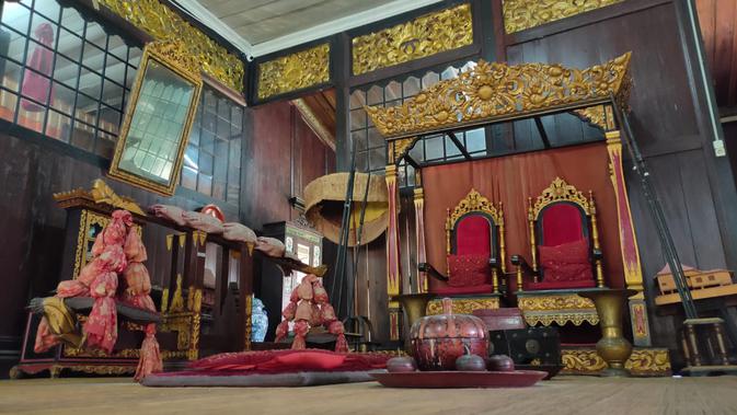 Salah satu ornamen di Rumah Limas yang berada di Museum Negeri Sumsel (Liputan6.com / Nefri Inge)