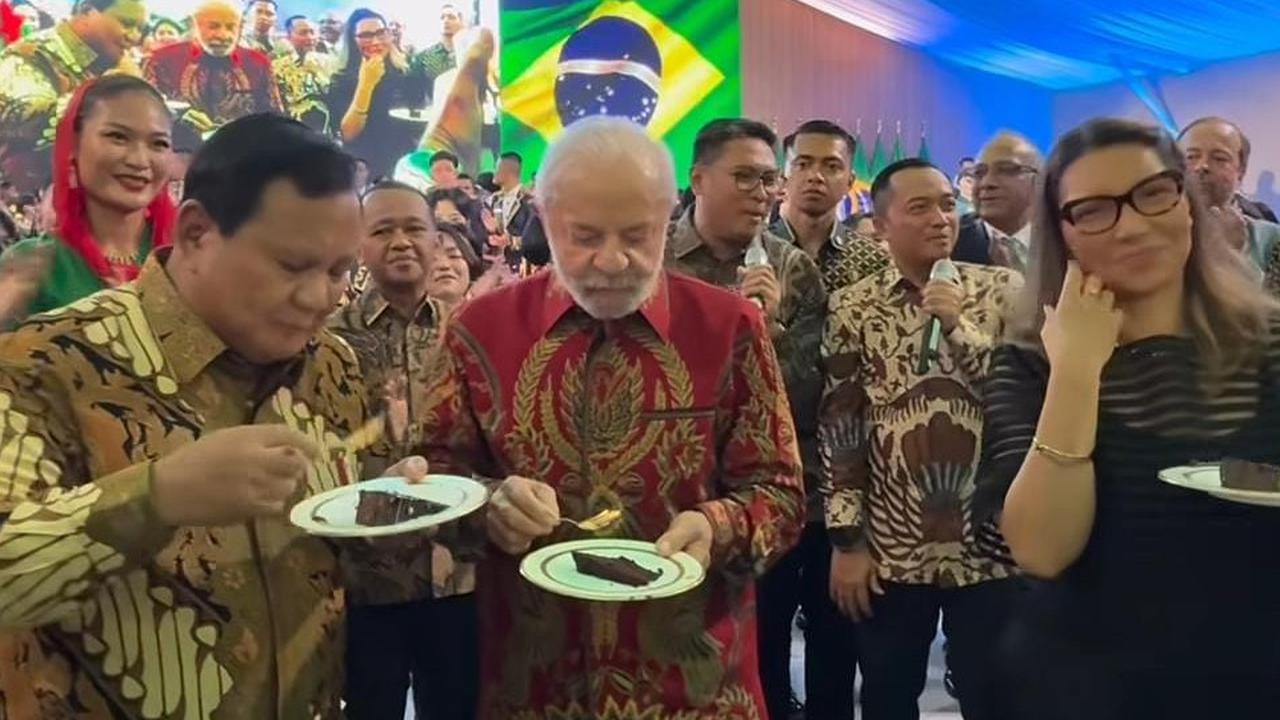 Momen Prabowo dan Presiden Brasil Lula da Silva Rayakan Ulang Tahun Bareng di Istana
