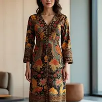 Ilustrasi Model Baju Batik Lengan Lurus (Sumber Gambar: Meta AI)