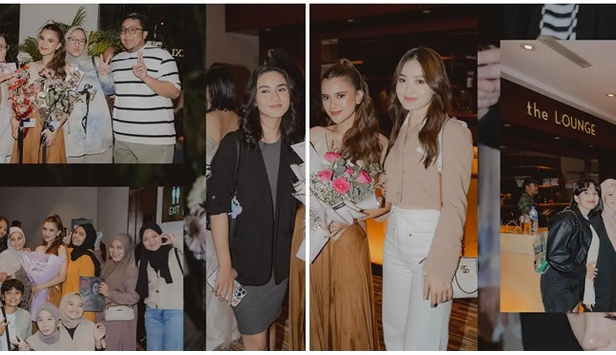 Fans dan sahabat terdekat juga turut hadir di acara gala premiere film Pasar Setan ini, mulai dari Ersya Aurelia, Natasha Wilona hingga Furry Setya. Meski jarang terlihat terlibat dalam satu project, namun hubungan tiga artis ini masih terjalin baik. Ersya Aurelia tampil simpel dengan dress dan blazer, sementara Natasha Wilona modis dengan blazer crop top dipadukan celana jeans putih. (Liputan6.com/IG/@audimarissa)