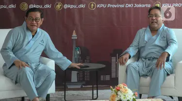 Pasangan bakal calon gubernur-calon wakil gubernur Jakarta 2024, Pramono Anung-Rano Karno bersiap memberikan keterangan sebelum menjalani pemeriksaan Kesehatan di RSUD Tarakan, Jakarta, Jumat (30/8/2024). (Liputan6.com/Herman Zakharia)