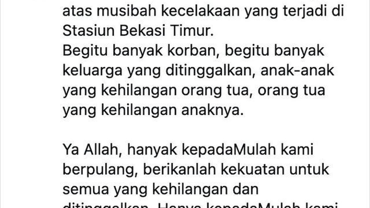 Duka Rossa Atas Kecelakaan Kereta di Bekasi Timur: Ya Allah, Hanya kepadaMulah Kami Berpulang