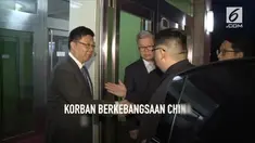 Kim Jong-Un mengunjungi warga China yang menjadi korban kecelakaan bus di Pyongyang, Korea Utara.