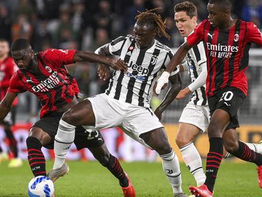 Grande partita giornata keempat Liga Italia musim 2021/2022 antara Juventus dan AC Milan berakhir tanpa pemenang. Kedua kesebelasan harus puas berbagi poin. (La Presse via AP/Marco Alpozzi)