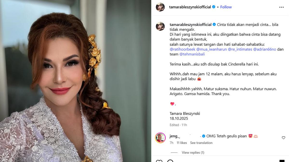 Potret Tamara Bleszynski Antar Putranya Melamar Sang Kekasih, Cantik dalam Balutan Kebaya Bali