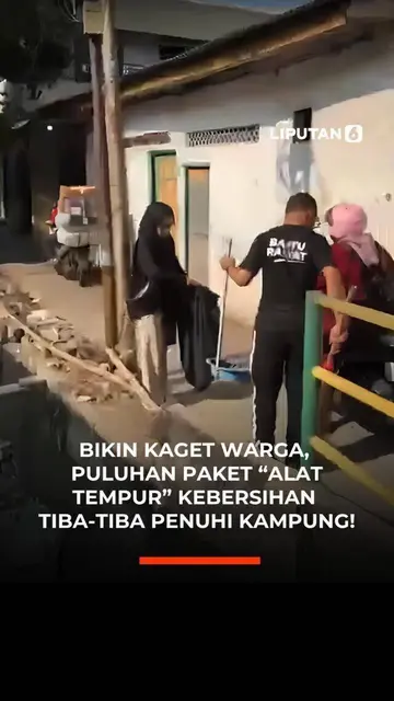 Bikin Kaget Warga, Puluhan Paket "Alat Tempur"  Kebersihan Tiba - tiba Penuhi Kampung