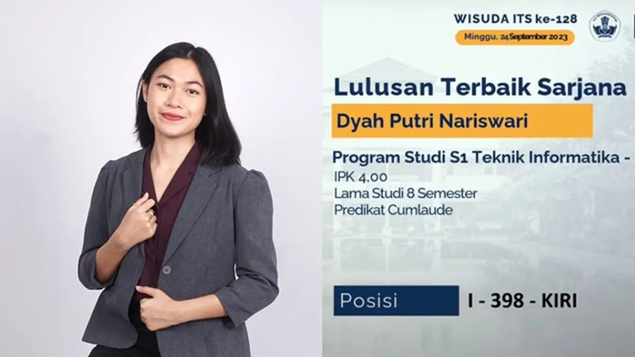 5 Potret Dyah Putri Nariswari, Wisudawati Teknik Informatika ITS yang Lulus IPK 4,0