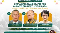 Webinar Sustainable Landscapes for Climate-Resilient Livelihoods yang juga merupakan kick-off proyek Land4Lives. (Screen Grab)