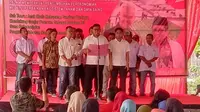 Relawan Barisan Nasional Bela Banjar (BNBG) Serdang Bedagai (Sergai) mendeklarasikan dukungan kepada Calon Presiden (Capres) Ganjar Pranowo dan Calon Wakil Presiden (Cawapres) Mahfud MD untuk Pilpres 2024