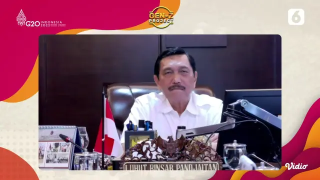 Screenshot live streaming Gen Z project bersama Luhut Panjaitan. (Sumber: Vidio.com)