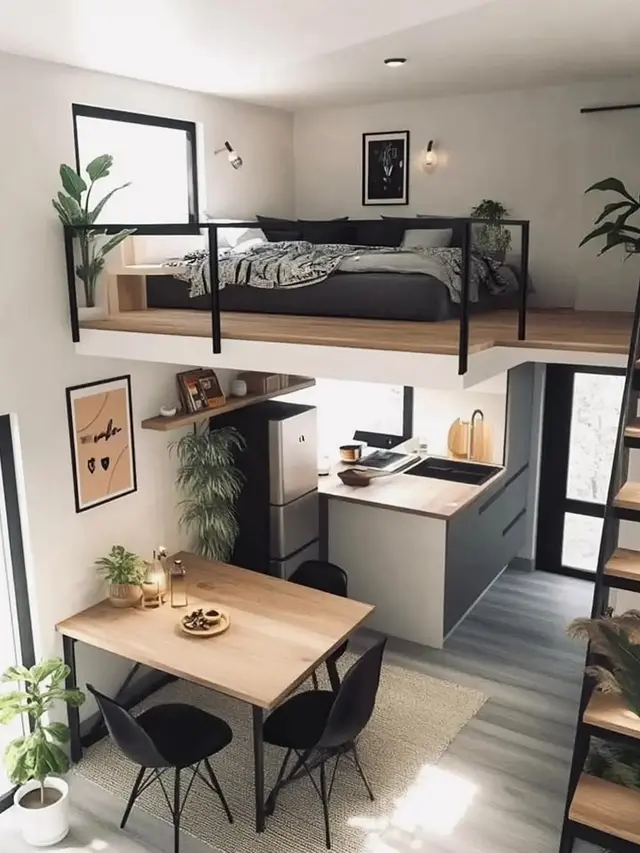 Tata Interior Rumah dengan Mezzanine yang Terlihat Indah Meski Memiliki Ruang Sempit (Foto: Facebook Tinyhousebest)