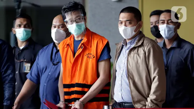 Ekspresi Samin Tan saat Ditahan KPK