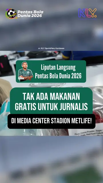 Tak ada makanan gratis untuk jurnalis di Media Center Stadion MetLife, New Jersey, AS