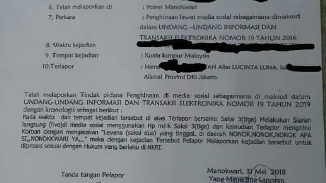 Laporan terhadap Lucinta Luna