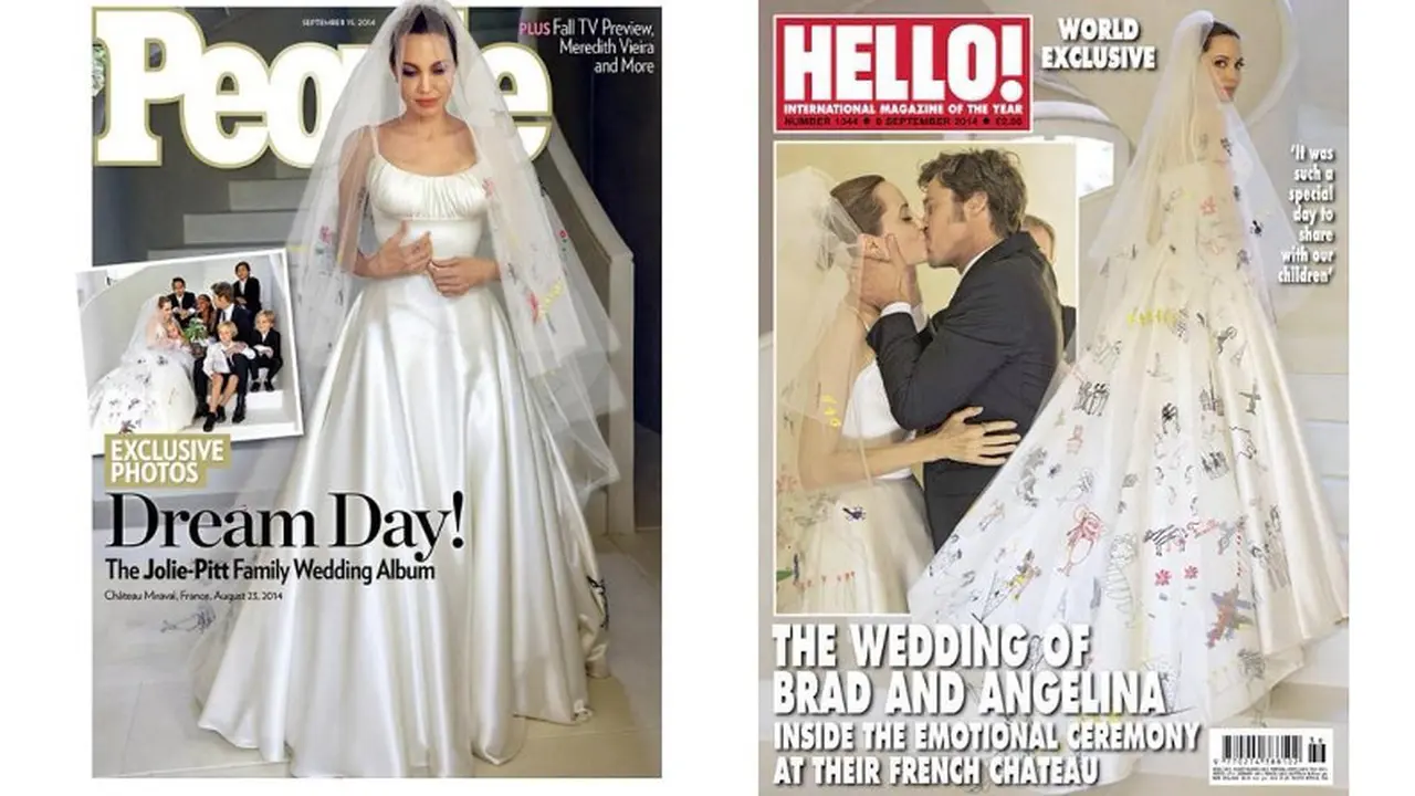Angelina Jolie in Versace Wedding Gown 0914