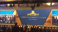 Sidang Istimewa Laporan Tahunan MA 2017 di Jakarta Convention Center (JCC) Senayan, Jakarta Pusat, Kamis (1/3/2018). (Liputan6.com/Devira Prastiwi)