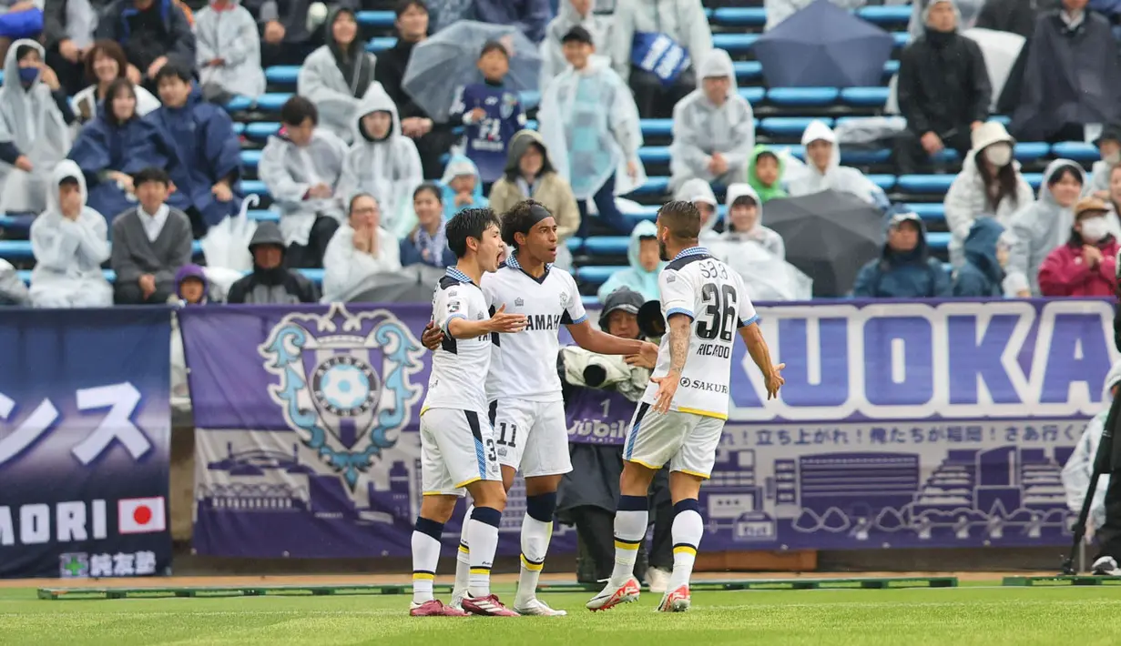 Penampilan Ryo Germain sebenarnya tak begitu mentereng dalam dua musim pertamanya bersama Jubilo Iwata pada 2022 dan 2023. Ia hanya mencetak 12 gol dalam total 60 laga di J1 League. (J.LEAGUE)