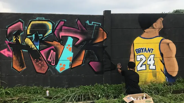 Grafiti Kobe Bryant di Bojong Gede, Kabupaten Bogor.