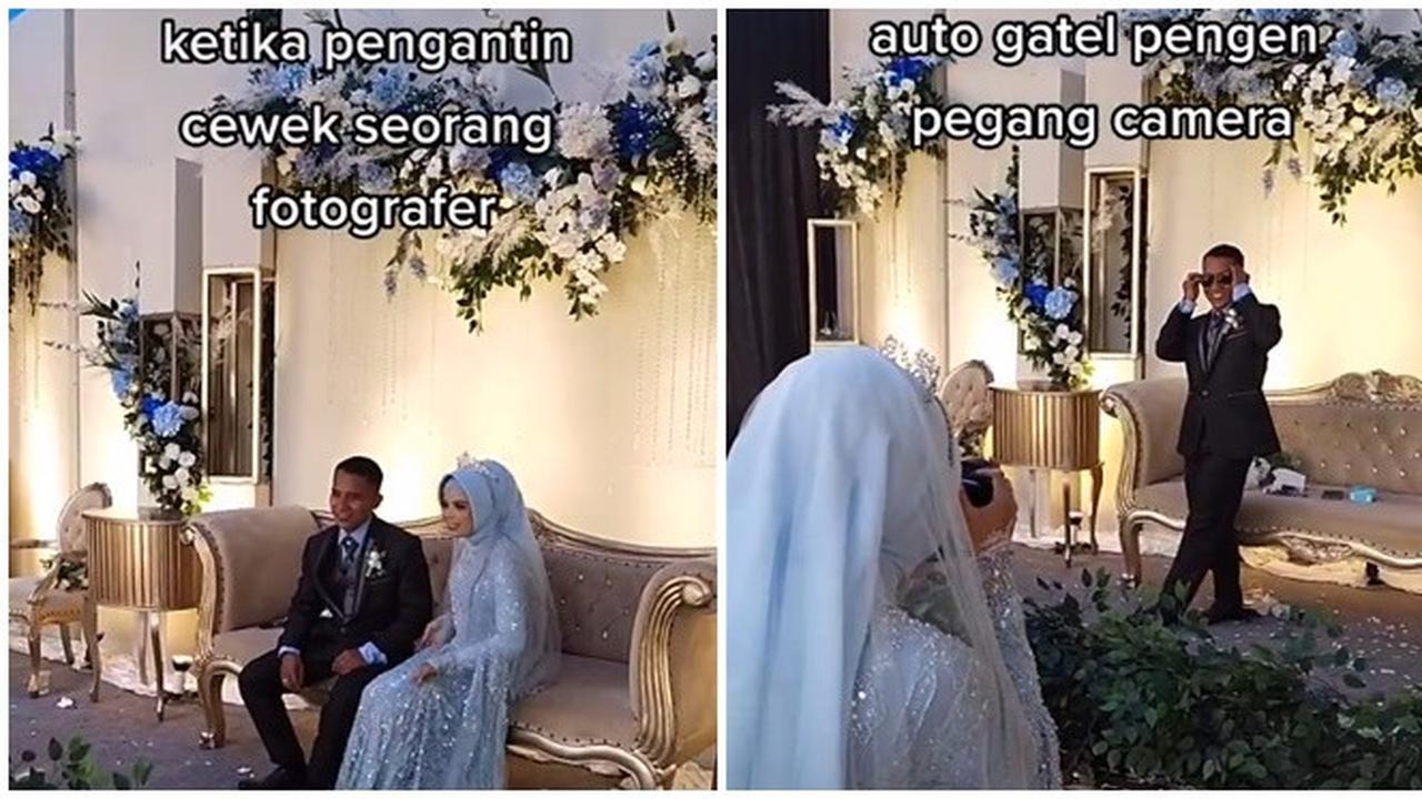 Ambil Alih Tugas Fotografer, Aksi Pengantin Wanita di Pernikahannya Ini Bikin Senyum