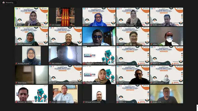 Webinar "Kolaborasi untuk On-Boarding UMKM dan BUMDes - Gerakan Nasional Bangga Buatan Indonesia 2022" yang digelar Energy and Mining Editor Society (E2S), Jumat (26/8).