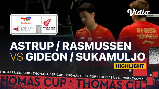 VIDEO Piala Thomas 2020: Kevin Sanjaya / Marcus Gideon Antar Indonesia Sementara Imbangi Denmark 1-1