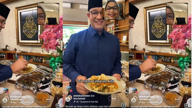 Menu Lebaran di rumah Anies Baswedan (Tangkapan Layar Instagram @aniesbaswedan)
