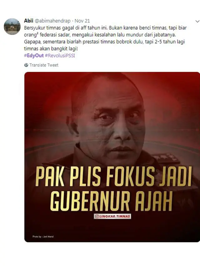 Warganet Kecewa Timnas Gagal AFF 2018, Meme Edy Out Banjiri Medsos