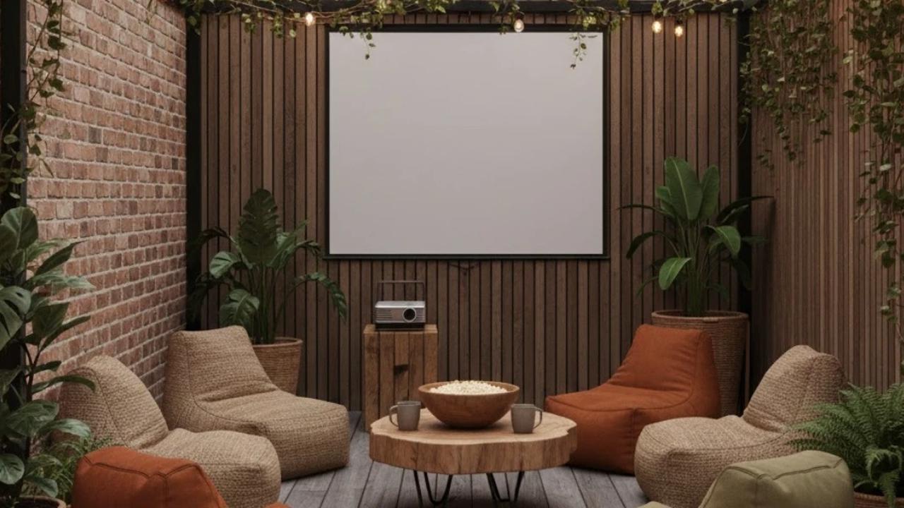 Ilustrasi Desain Teras Kecil untuk Nobar