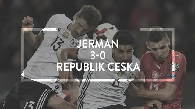 Video laga kualifikasi Piala Dunia 2018 antara Jerman vs Republik Ceska dengan skor 3-0, yang berlangsung di Hamburg Arena, Jerman.