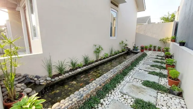 Contoh Kolam Ikan di Rumah Tipe 21