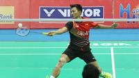 Ihsan Maulana Mustafa diharapkan menyumbang poin saat Tim Kualifikasi Piala Thomas Indonesia menghadapi Thailand pada laga kedua Grup MC, Selasa (16/2/2016). (Liputan6.com/Humas PP PBSI)