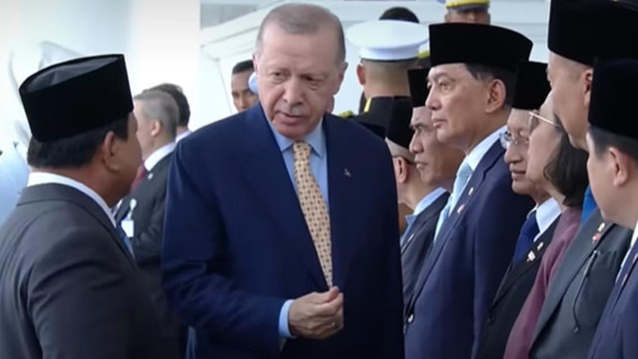 Lucu, Presiden Erdogan Kode Jari 'Fulus' saat Dikenalkan Prabowo Sosok Menkeu Sri Mulayani di Istana