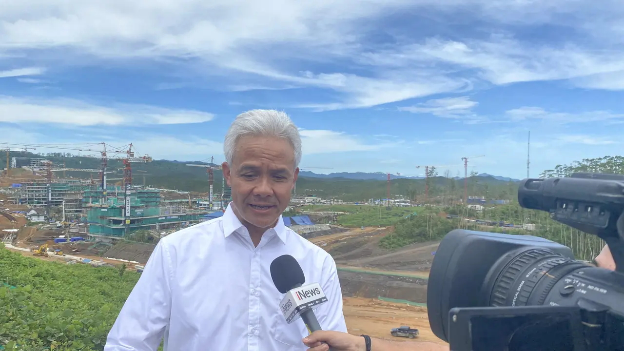 Capres Ganjar Pranowo melakukan kunjungan ke Ibu Kota Nusantara (IKN) pada Kamis (7/12/2023).