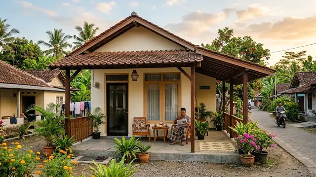 9 Desain Rumah Minimalis Kampung dengan Teras Luas Buat Santai Sore
