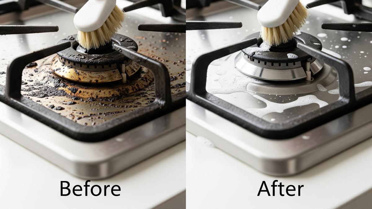 6 Cara Membersihkan Kerak Hitam di Kompor Gas yang Susah Hilang, Tampak Seperti Baru