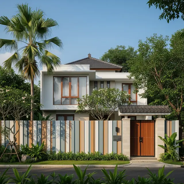 9 Model Pagar Tembok Minimalis Motif Garis Vertikal, Solusi Keamanan Modern Hunian