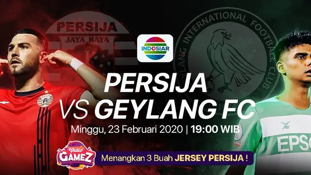 Saksikan Live Streaming Persija VS Geylang FC Hanya di Aplikasi Vidio Dan Menangkan 3 Buah Jersey Persija. sumberfoto: Vidio