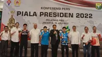 PP PBSI menggelar kejuaraan bulu tangkis memperebutkan Piala Presiden 2022. Kejuaraan ini bakal berlangsung di GOR Nanggala, Cijantung, Jakarta Timur, 1 sampai 6 Agustus. (foto: Bogi Triyadi/Liputan6.com)