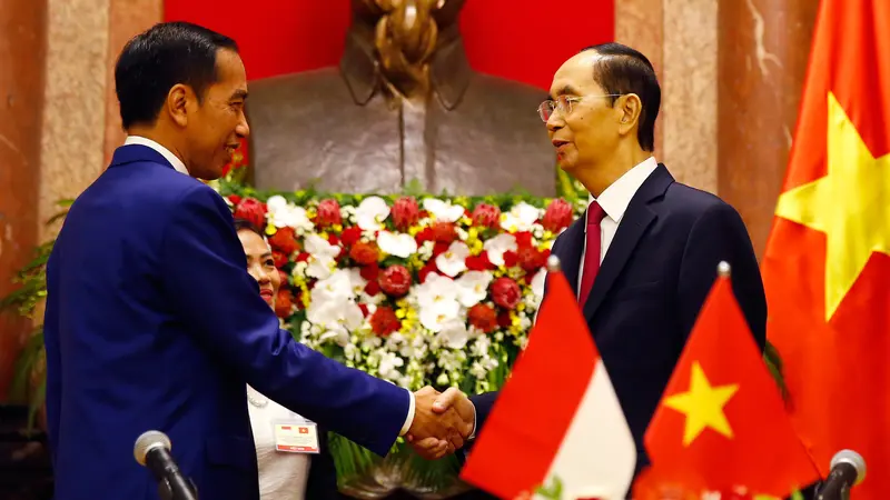 Suasana Penyambutan Presiden Jokowi di Vietnam
