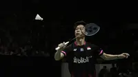 Ganda putra Indonesia, Kevin Sanjaya/Marcus Gideon, saat menghadapi wakil Tiongkok, He Ji Ting/Tan Qiang, pada laga Indonesia Masters 2020 di Istora, Jakarta, Kamis (16/1). Kevin/Marcus unggul 21-19 dan 21-13. (Bola.com/Yoppy Renato)