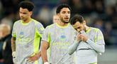 Raut kekecewaan para pemain Manchester City usai hasil imbang 3-3 kontra Everton pada laga pekan ke-35 Premier League, Selasa (05/05/2026) dini hari WIB. (AP Photo/Dave Thompson)