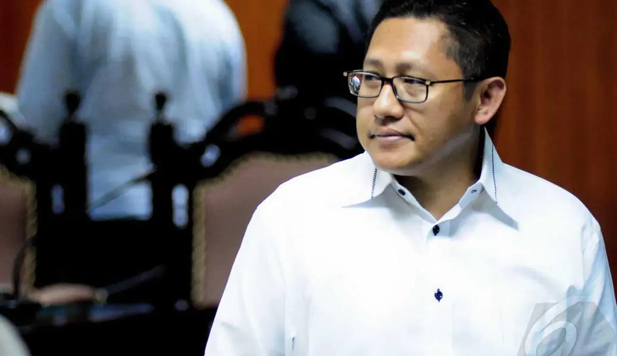Anas Urbaningrum di Pengadilan Tipikor Jakarta. (Liputan6.com/Faizal Fanani).