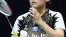 Pebulutangkis tunggal putri Indonesia, Ruselli Hartawan saat melawan Michelle LI (Kanada) pada babak pertama Indonesia Masters 2020 di Istora GBK, Jakarta, Rabu (15/1/2020). Ruselli Hartawan kalah dua set langsung 14-21, 15-21. (Liputan6.com/Helmi Fithriansyah)