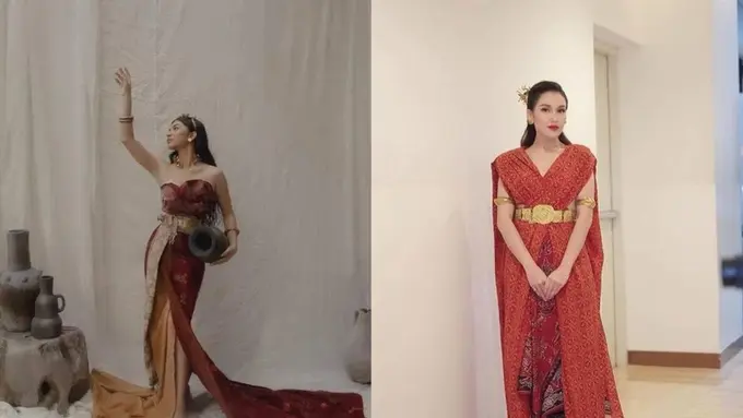 Pesona Selebriti Tanah Air Berbalut Wastra Indonesia (Instagram/@arieltatum & @ayutingting92)