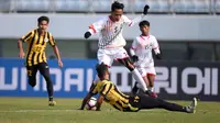 Timnas Malaysia U-19 hanya menang tipis atas Brunei pada kualifikasi Piala Asia U-19 2018 di Grup F, Sabtu (4/11/2017). (Bola.com/Dok. AFC)