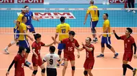 Jepang Vs Kazakhstan dalam Kejuaraan Voli Asia 2017. (Liputan6.com / Helmi Fithriansyah)