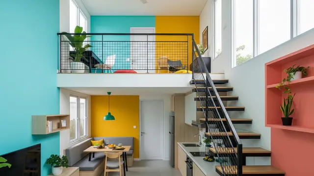 Desain Rumah Dalam Gang yang Terlihat Sempit dari Luar tapi Luas di Dalam dengan Area Mezanine